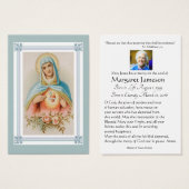 Maagd Mary Katholieke begrafenis Memorial Heilige  Visitekaartje (Voorkant /achterkant)