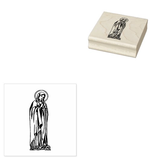 Maagd Mary Katholieke Religieuze Gezegende Moeder Rubberstempel (Gestempeld)