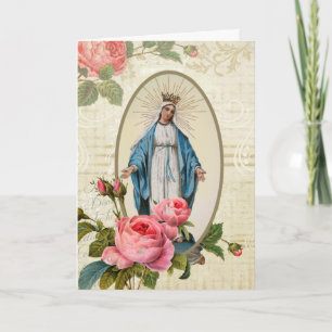  Maagd Mary Katholieke Religieuze Rozen Kaart