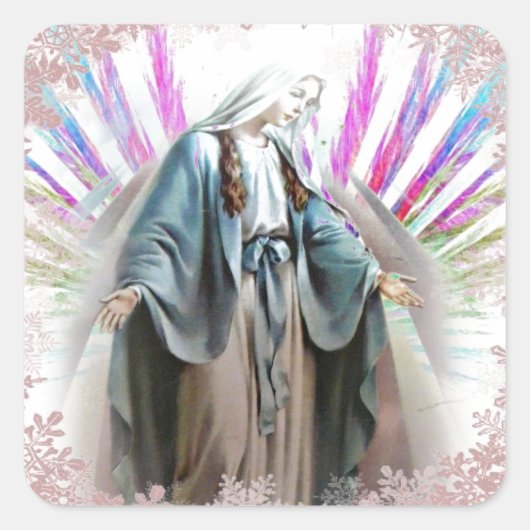 Maagd Mary Kerst sticker zonder blozen (Voorkant)