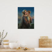 Maagd Mary Madonna, zonder blote ogen, met kind Je Poster (Keuken)