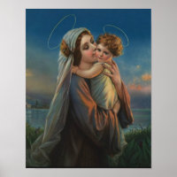 Maagd Mary Madonna, zonder blote ogen, met kind Je
