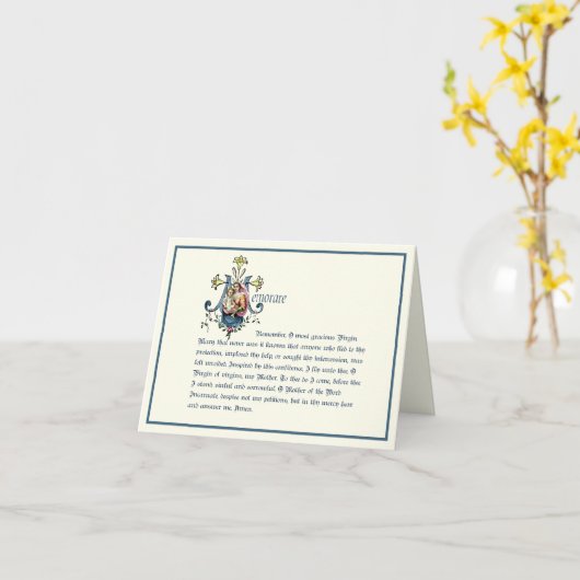 Maagd Mary Marian Monogram Elegant Religieuze Kaart (Gele Bloem)