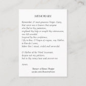  Maagd Mary Memorare Heilige Kaart Visitekaartje (Achterkant)