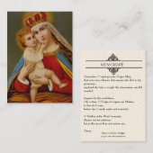 Maagd Mary Memorare Heilige Kaart Visitekaartje (Voorkant / Achterkant)