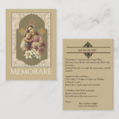 Maagd Mary Memorare Heilige Kaart zonder blote voe Visitekaartje (Voorkant / Achterkant)