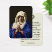 Maagd Mary Memorare Prayer zonder blote ogen Visitekaartje (Bureau)