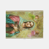 Maagd Mary met Angels die wordt bezet Fleece Deken (Voorkant (Horizontaal))