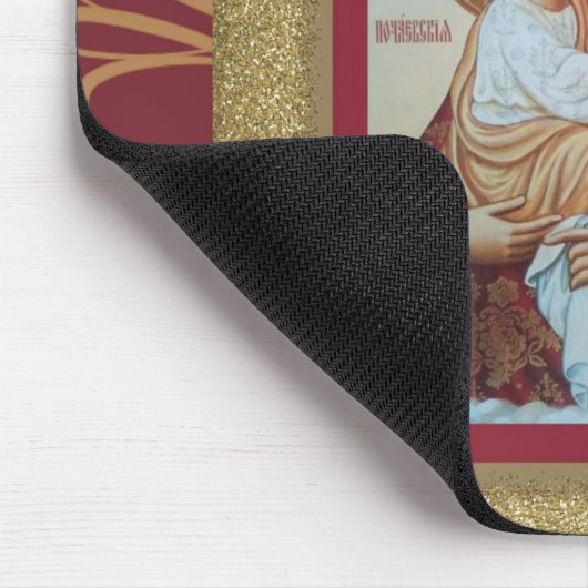 Maagd Mary met Christus Kind Mousepad ICON Muismat (Hoek)