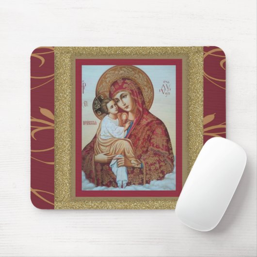 Maagd Mary met Christus Kind Mousepad ICON Muismat (Met muis)