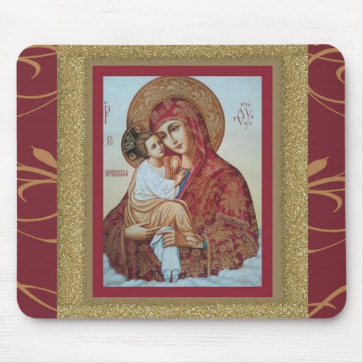 Maagd Mary met Christus Kind Mousepad ICON Muismat (Voorkant)