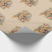 Maagd Mary Moeder Baby Jesus Flowers zonder blote  Cadeaupapier (Hoek)