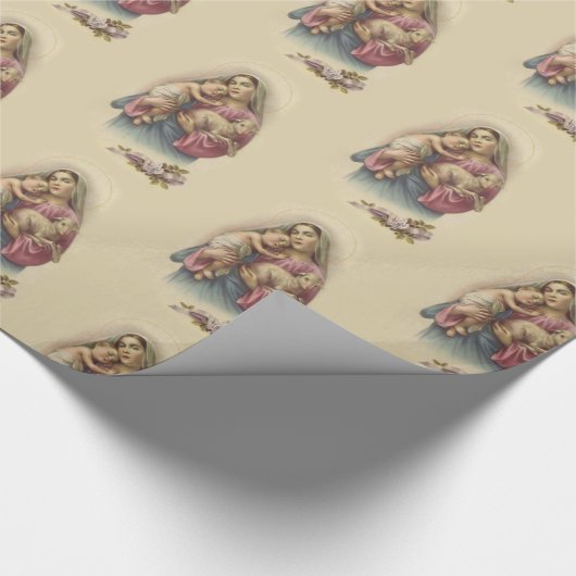 Maagd Mary Moeder Baby Jesus zonder blote maagd Cadeaupapier (Hoek)