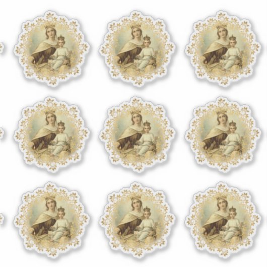 Maagd Mary Mount Carmel Jesus Religieuze Vinyl Sticker (Voorkant)