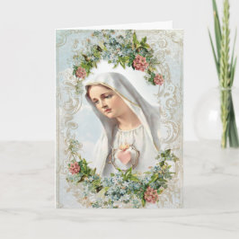Maagd Mary Our Lady of Fatima Religious Floral C Kaart