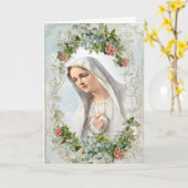 Maagd Mary Our Lady of Fatima Religious Floral C Kaart (Gele Bloem)