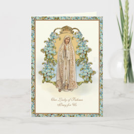Maagd Mary Our Lady of Fatima Religious Floral C Kaart