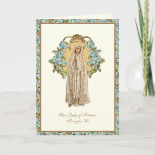 Maagd Mary Our Lady of Fatima Religious Floral Kaart