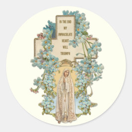 Maagd Mary Our Lady of Fatima Religious Floral Ronde Sticker