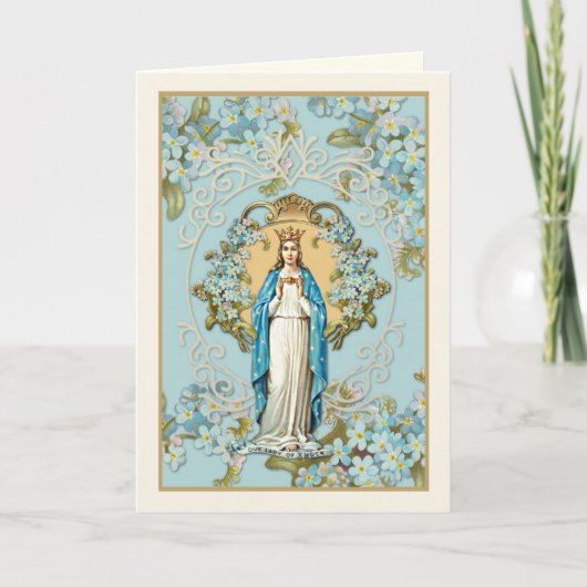Maagd Mary Our Lady of Knock Religieuze Floral Car Kaart (Voorkant)