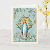 Maagd Mary Our Lady of Knock Religieuze Floral Car Kaart (Gele Bloem)