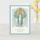 Maagd Mary Our Lady of Knock Religious Floral Kaart (Gele Bloem)