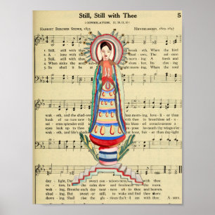 Maagd Mary Our Lady of Light Folk art Poster