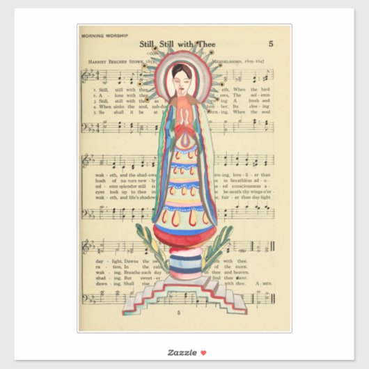 Maagd Mary Our Lady of Light Folk art Sticker (Vel)
