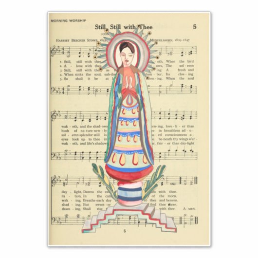  Maagd Mary Our Lady of Light Folk art Sticker (Voorkant)