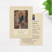 Maagd Mary Our Lady van de Spaanse pilaar Visitekaartje (Bureau)