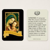 Maagd Mary Prayer Memorare Heilige Kaart, zonder b Visitekaartje (Voorkant /achterkant)