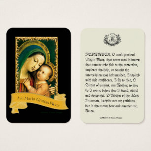 Maagd Mary Prayer Memorare Heilige Kaart, zonder b Visitekaartje