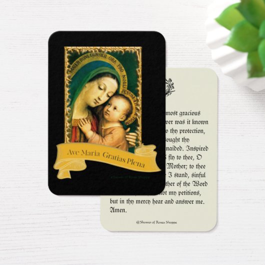 Maagd Mary Prayer Memorare Heilige Kaart, zonder b Visitekaartje (Bureau)