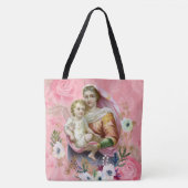 Maagd Mary Religieuze Jesus Cross, zonder blote og Tote Bag (Voorkant)
