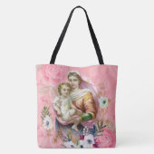 Maagd Mary Religieuze Jesus Cross, zonder blote og Tote Bag (Achterkant)
