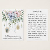Maagd Mary Religieuze Katholieke Memorare Prayer Visitekaartje (Voorkant /achterkant)