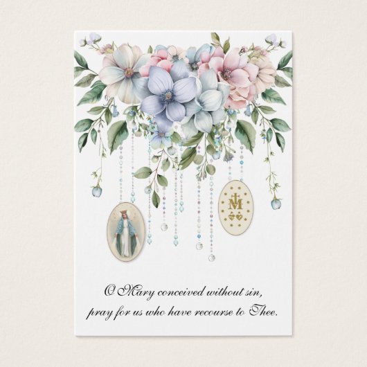 Maagd Mary Religieuze Katholieke Memorare Prayer Visitekaartje (Voorkant)