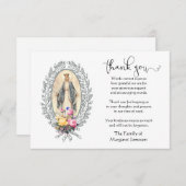 Maagd Mary Religious Dank u voor uw deelneming Bedankkaart (Voorkant / Achterkant)