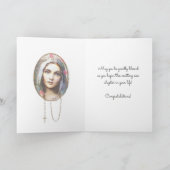 Maagd Mary Religious Floral Afstuderen  Kaart (Binnen)