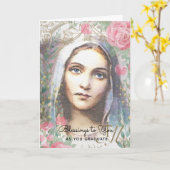 Maagd Mary Religious Floral Afstuderen  Kaart (Gele Bloem)