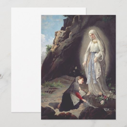 Maagd Mary van Lourdes Bedankkaart (Voorkant / Achterkant)