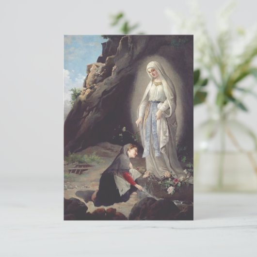 Maagd Mary van Lourdes Bedankkaart (Staand voorkant)