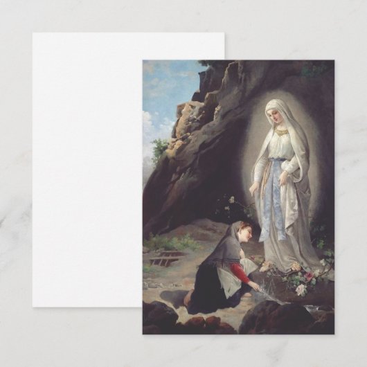 Maagd Mary van Lourdes Bedankkaart (Voorkant / Achterkant)