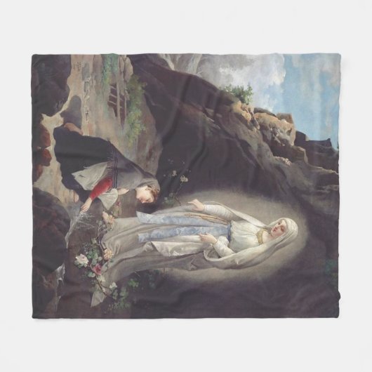Maagd Mary van Lourdes Fleece Deken (Voorkant (Horizontaal))