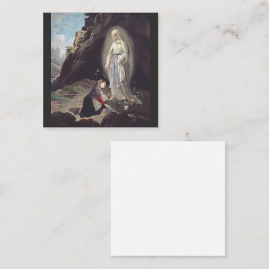 Maagd Mary van Lourdes Vierkante Visitekaartje (Voorkant / Achterkant)