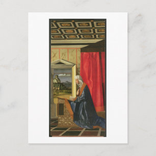 Maagd Mary, van The Annunciation diptych (olie op Briefkaart