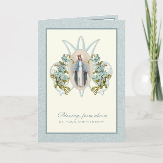 Maagd Mary Wedding Jubileum Religieuze Kaart (Voorkant)