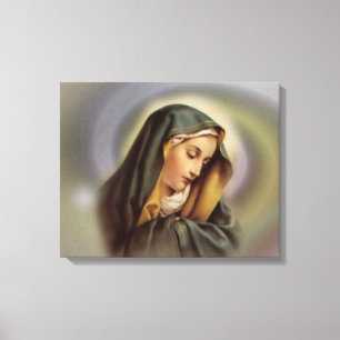 Maagd Mary Wrapped Canvas zonder bloesem Afdruk