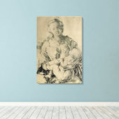Maagd Mary zuigt het Christuskind, 1512 Canvas Afdruk (Insitu (Houten vloer))