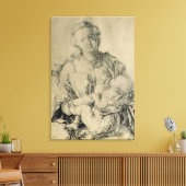 Maagd Mary zuigt het Christuskind, 1512 Canvas Afdruk (Insitu (Woonkamer))